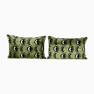 Eye Design Ikat Velvet Cushion Covers, 2010s, Set of 2