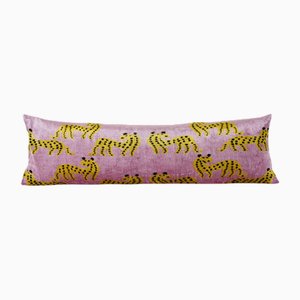 Pink Animal Ikat Velvet Cushion Cover, 2010s