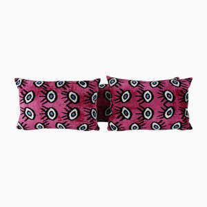 Ikat Eye Lumbar Cushion Covers, 2010s, Set of 3