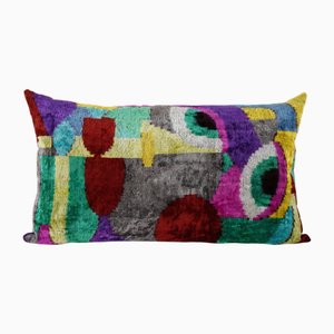 Colourful Silk Ikat Velvet Cushion Cover, 2010s