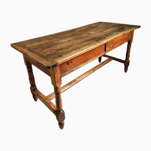 Antique Louis Philippe Dining Table with Walnut Top, 1800s