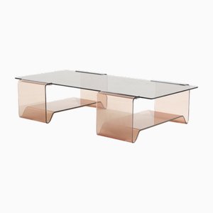 Table Basse en Verre Acrylique et Verre par Michel Dumas pour Roche Bobois, 1970s