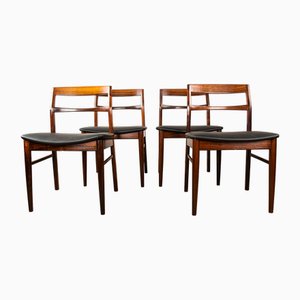 Vintage Danish Chairs in Rosewood and New Skai by Henning Kjaernulf for Vejle Stole, 1960, Set of 4