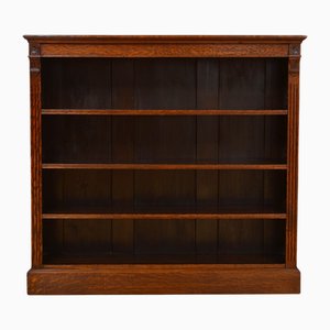 Victorian Oak Open Bookcase, 1890s