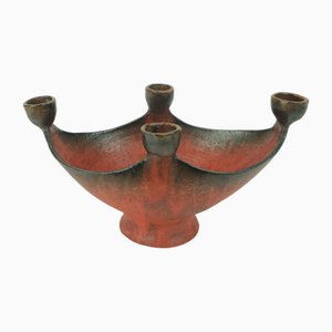 Danish Modern Ceramic Bowl with Candleholder by Conny Walther, Denmark, 1970s