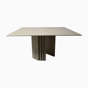 Travertine Dining Table with Sculptural Base, Italy, 1960s