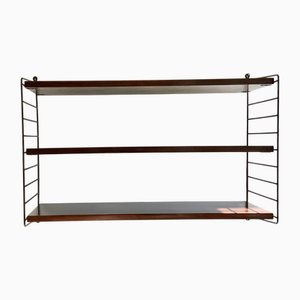 Console Murale Vintage en Teck avec 3 Etagères attribuée à Nisse Strinning, Suède, 1960s