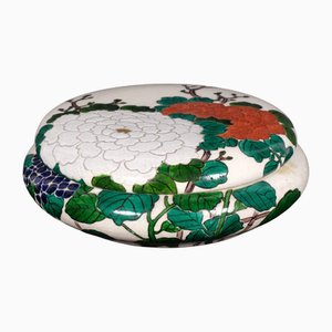 Japanese Circular Crackle Glaze Lidded Dish attributed to Nonomura Ninsei, 17th Century