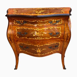 Commode à 3 Tiroirs en Bois Marqueté, 1960s