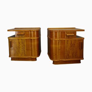 Vintage Art Deco Bedside Tables, Czechoslovakia, 1939s, Set of 2