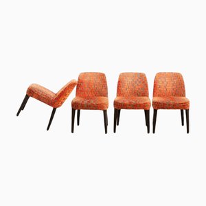 Chaises de Salle à Manger Febo à Motifs Orange attribuées à Antonio Citterio pour Maxalto, 2000s, Set de 4
