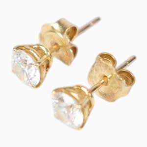 Earrings in 18 Carat Gold with Diamonds, Set of 2
