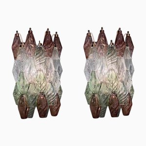 Poliedri Wall Lights by Carlo Scarpa for Venini, 1980, Set of 2