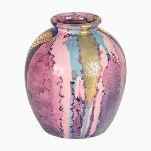 Vaso Mid-Century in ceramica policroma di Claudio Pulli, Italia, anni '70