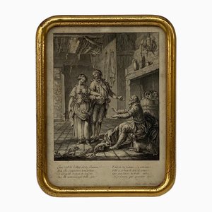 Antqiue Gravur in vergoldetem Rahmen, 1700er