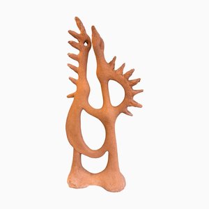 Escultura francesa de pájaros de terracota al estilo de Picasso, años 50