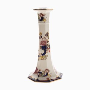 Ironstone Ceramic Pottery Candlestick with Imari Pattern from Masons
