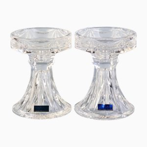 Cut Crystal Glass Candleholders from Waterford, Set of 2