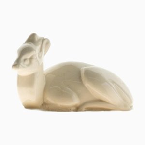 Art Deco Cream-Glazed Ceramic Sculpture by John Skeaping for Wedgwood
