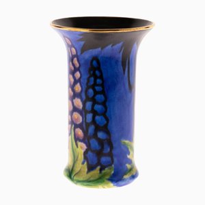 Vaso New Delphinium Art Deco dipinto a mano di Carlton Ware