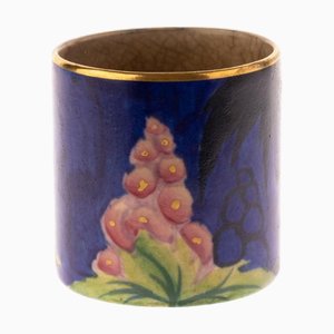 Handbemalte New Delphinium Porzellan Miniatur Vase im Art Deco Stil von Carlton Ware