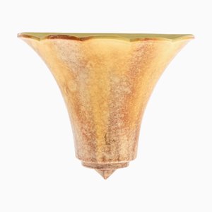 Art Deco Mottled Peach Porcelain Wall Pocket from SylvaC