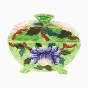 Art Nouveau Ceramic Lidded Sugar Jar from Maling