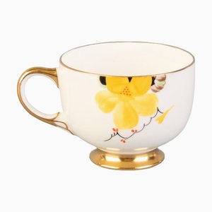 Art Deco Hand-Painted Gilt Porcelain Teacup from Paragon