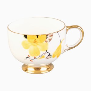 Handbemalte Art Deco Teetasse aus vergoldetem Porzellan von Paragon