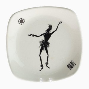 Piatto Art Déco in ceramica con ballerina di Wade
