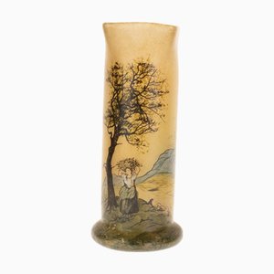 Vase Cameo Antique en Verre de Legras