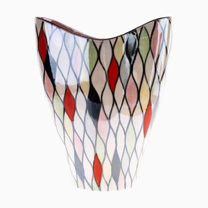 Vase Motif Arlequin Art Déco et Poterie en Céramique de Maling