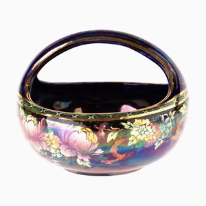 Cesto floreale Art Déco in ceramica di Maling