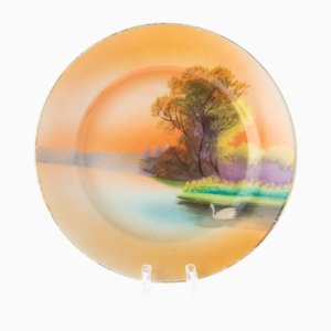 Piatto Art Déco in ceramica di Noritake, Giappone
