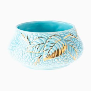 Mid-Century Modern Turquoise Ceramic Pottery and Porcelain Planter from Wade