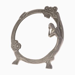 Miroir de Table de Style Art Nouveau en Étain