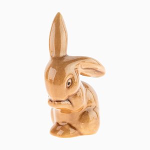 Art Deco Glazed Ceramic Rabbit Figure from Wade