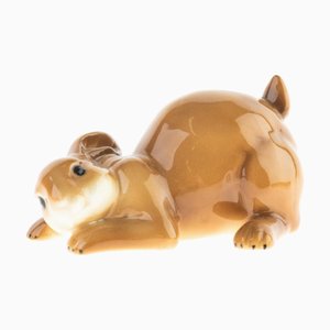 Brown Glazed Porcelain Bunny from Goebel