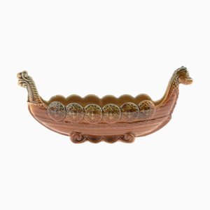 Mid-Century Wikingerschiff aus glasierter Keramik von Wade