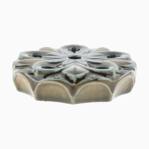 Mid-Century Glazed Ceramic Water Lily Candleholder from Wade