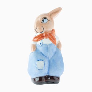 Mid Century Keramik Hasenfigur von Royal Dux