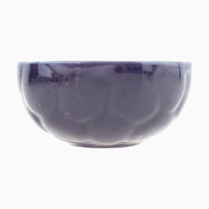Blaue Mid Century Majolika Schale von Sylvac