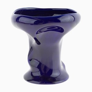 Vaso Mid-Century in ceramica blu di SylvaC