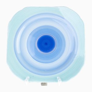 Art Deco Hand Painted Blue Porcelain Plate from Shelley
