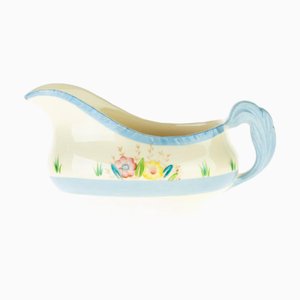 Ceramic Hand-Painted Floral Sauce Boat from Staffordshire Pottery