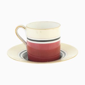 Japanese Art Deco Demitasse Cup and Saucer from Noritake, Set of 2