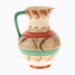 Brocca Art Déco in ceramica dipinta a mano di Myott & Son, anni '30