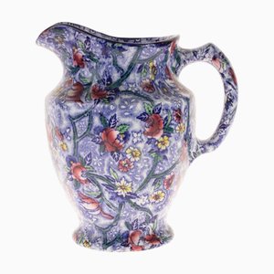 Antique Ceramic Jug with Floral Pattern from Maling