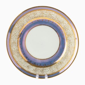 Piatto Art Déco in ceramica dorata di Noritake, Giappone