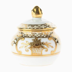 Japanisches Art Deco Konservenglas aus vergoldetem Porzellan von Noritake